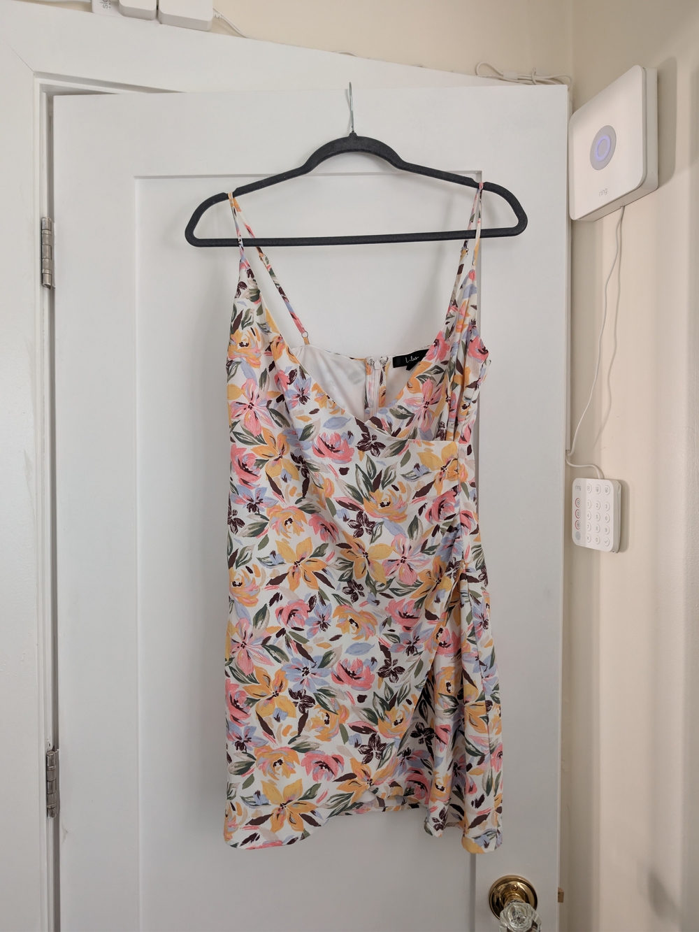Lulu's Pastel Floral Slip Dress in Pink and Yellow